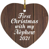 First Christmas With My Nephew 2021 - Heart Ornament D