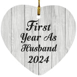First Year As Husband 2024 - Heart Ornament F