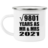 99th Anniversary Square Root of 9801 Years As Mr & Mrs 2021 - 12oz Camping Mug