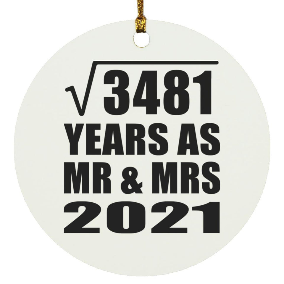 59th Anniversary Square Root of 3481 Years As Mr & Mrs 2021 - Circle Ornament