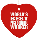 World's Best Pest Control Worker - Heart Ornament