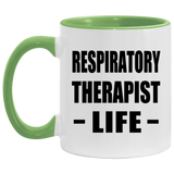 Respiratory Therapist Life - 11oz Accent Mug Green