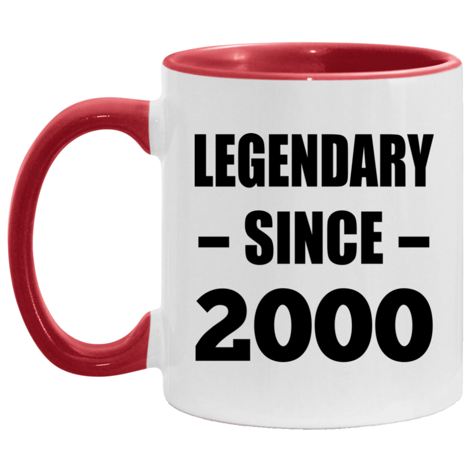 24th Birthday Legendary Since 2000 - 11oz Accent Mug Red