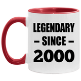 24th Birthday Legendary Since 2000 - 11oz Accent Mug Red