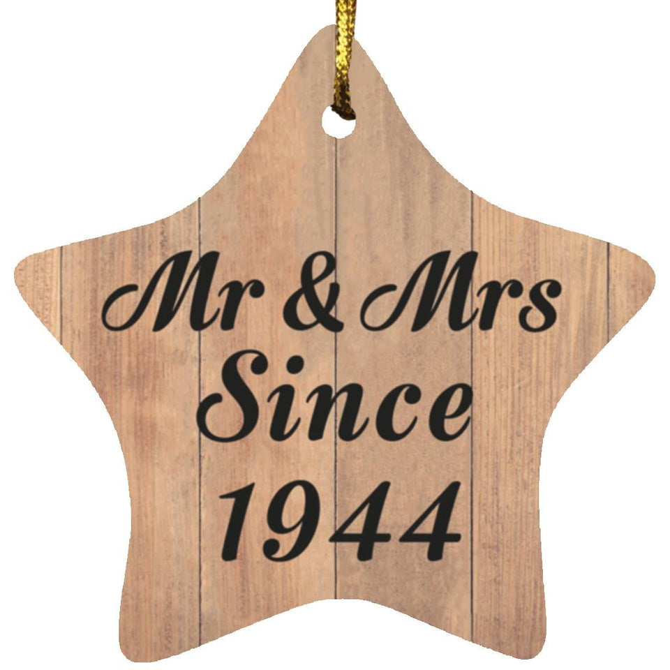 80th Anniversary Mr & Mrs Since 1944 - Star Ornament C