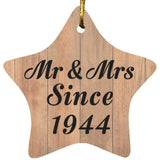 80th Anniversary Mr & Mrs Since 1944 - Star Ornament C