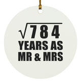 28th Anniversary Square Root of 784 Years As Mr & Mrs - Circle Ornament