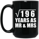 14th Anniversary Square Root of 196 Years As Mr & Mrs - 15oz Coffee Mug Black