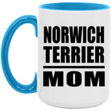 Norwich Terrier Mom - 15oz Accent Mug Blue
