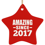 7th Birthday Amazing Since 2017 - Star Ornament