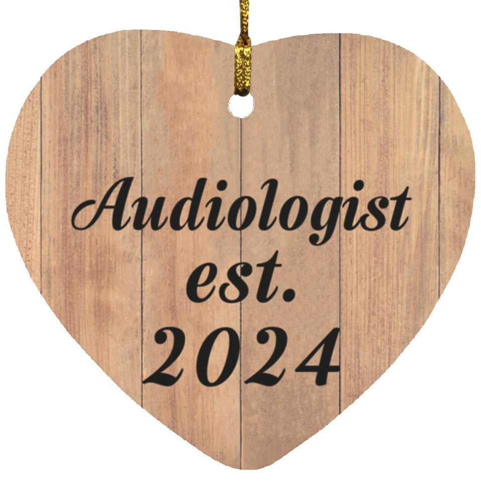 Audiologist Established Est. 2024 - Heart Ornament C