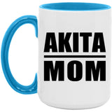 Akita Mom - 15oz Accent Mug Blue