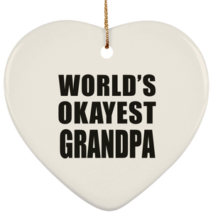 World's Okayest Grandpa - Heart Ornament