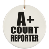 A+ Court Reporter - Circle Ornament