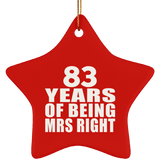 83rd Anniversary 83 Years Of Being Mrs Right - Star Ornament