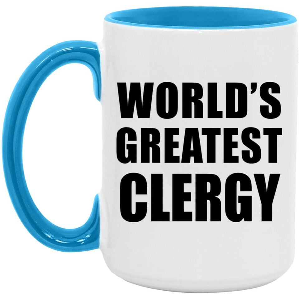 World's Greatest Clergy - 15oz Accent Mug Blue