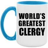 World's Greatest Clergy - 15oz Accent Mug Blue