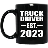 Truck Driver Established EST. 2023 - 11oz Coffee Mug Black
