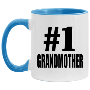 Number One #1 Grandmother - 11oz Accent Mug Blue