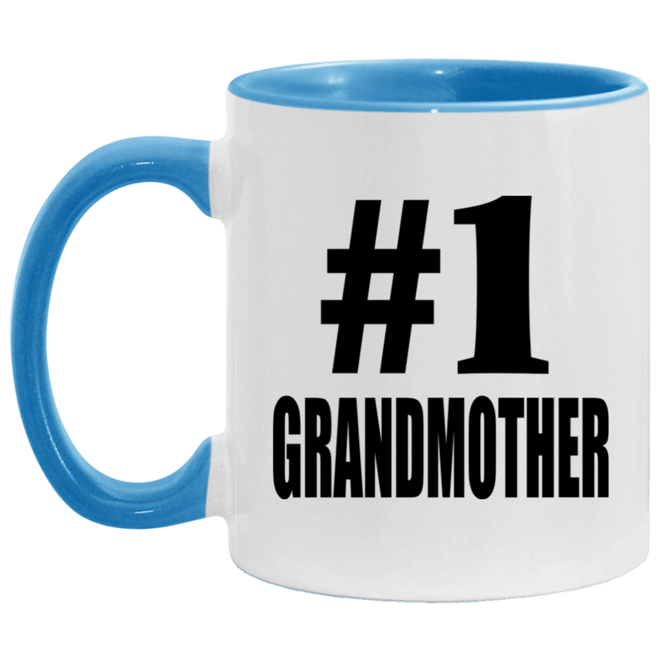 Number One #1 Grandmother - 11oz Accent Mug Blue