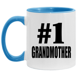 Number One #1 Grandmother - 11oz Accent Mug Blue