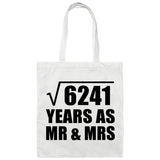 79th Anniversary Square Root of 6241 Years As Mr & Mrs - Tote Bag White