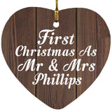 First Christmas As Mr & Mrs Phillips - Heart Ornament D