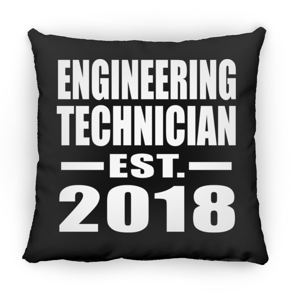 Engineering Technician Established EST. 2018 - Throw Pillow Black