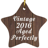 8th Birthday Vintage 2016 Aged Perfectly - Star Ornament D