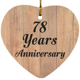 78th Anniversary 78 Years Anniversary - Heart Ornament C