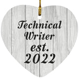 Technical Writer Established Est. 2022 - Heart Ornament F