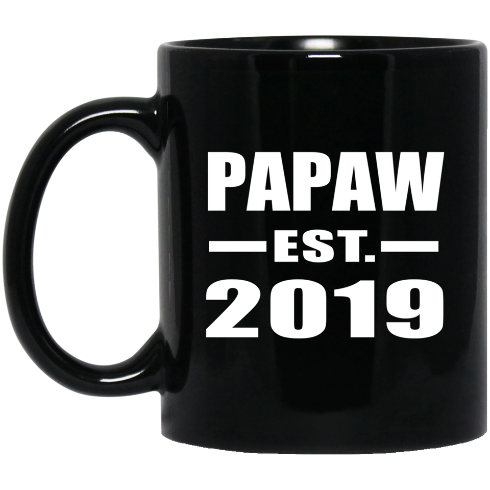 Papaw Established EST. 2019 - 11oz Coffee Mug Black