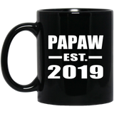 Papaw Established EST. 2019 - 11oz Coffee Mug Black