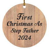 First Christmas As Step Father 2024 - Circle Ornament C