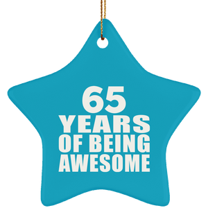 65th Birthday 65 Years Of Being Awesome - Star Ornament