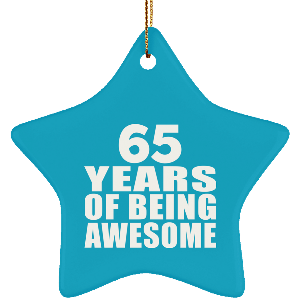 65th Birthday 65 Years Of Being Awesome - Star Ornament