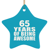 65th Birthday 65 Years Of Being Awesome - Star Ornament
