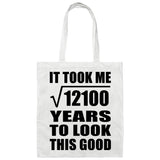 110th Birthday Took Square Root of 12100 Years To Look Good - Tote Bag White