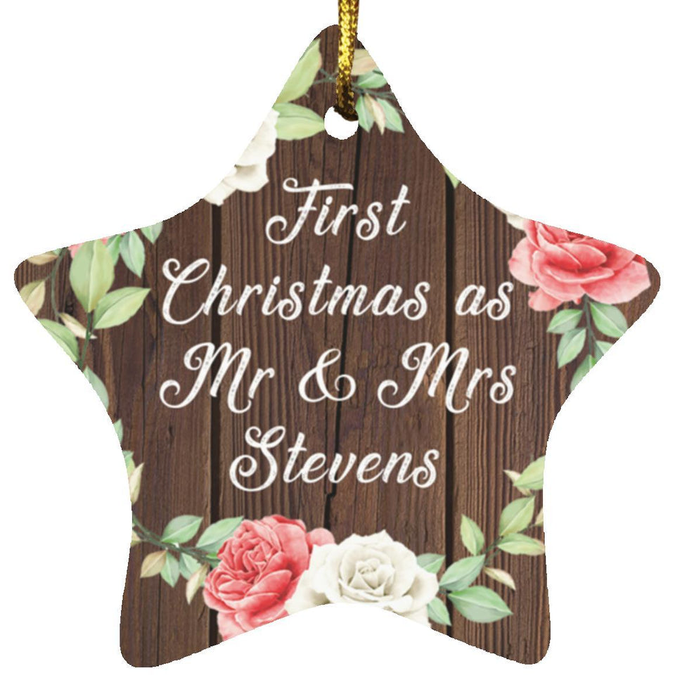 First Christmas As Mr & Mrs Stevens - Star Ornament A