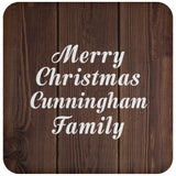Merry Christmas Cunningham Family - Drink Coaster D