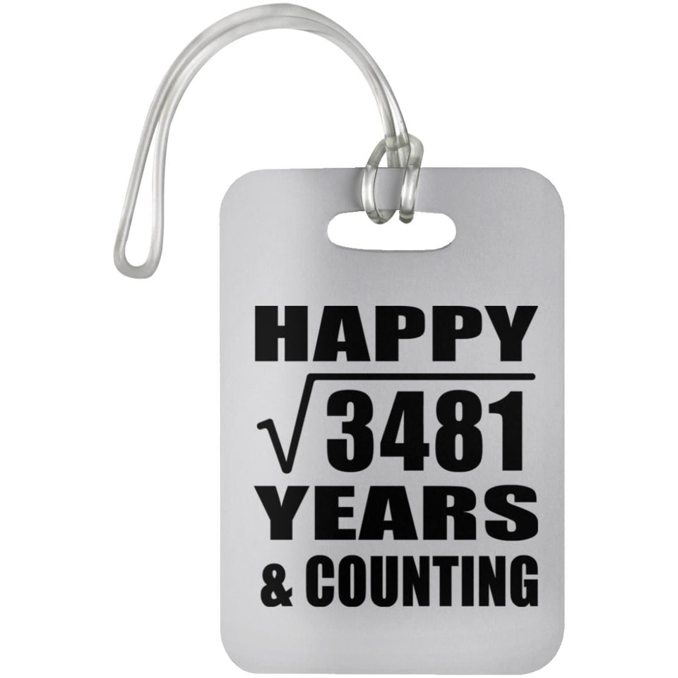 Happy 59th Anniversary Square Root of 3481 Years & Counting - Luggage Bag Tag