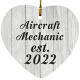 Aircraft Mechanic Established Est. 2022 - Heart Ornament F