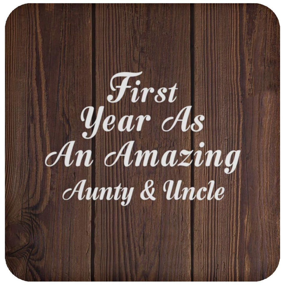First Year As An Amazing Aunty & Uncle - Drink Coaster D