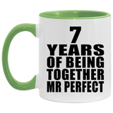 7th Anniversary 7 Years Of Being Mr Perfect - 11oz Accent Mug Green