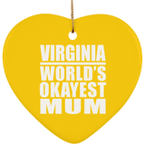 Virginia World's Okayest Mum - Heart Ornament