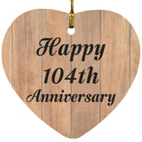 Happy 104th Anniversary - Heart Ornament C