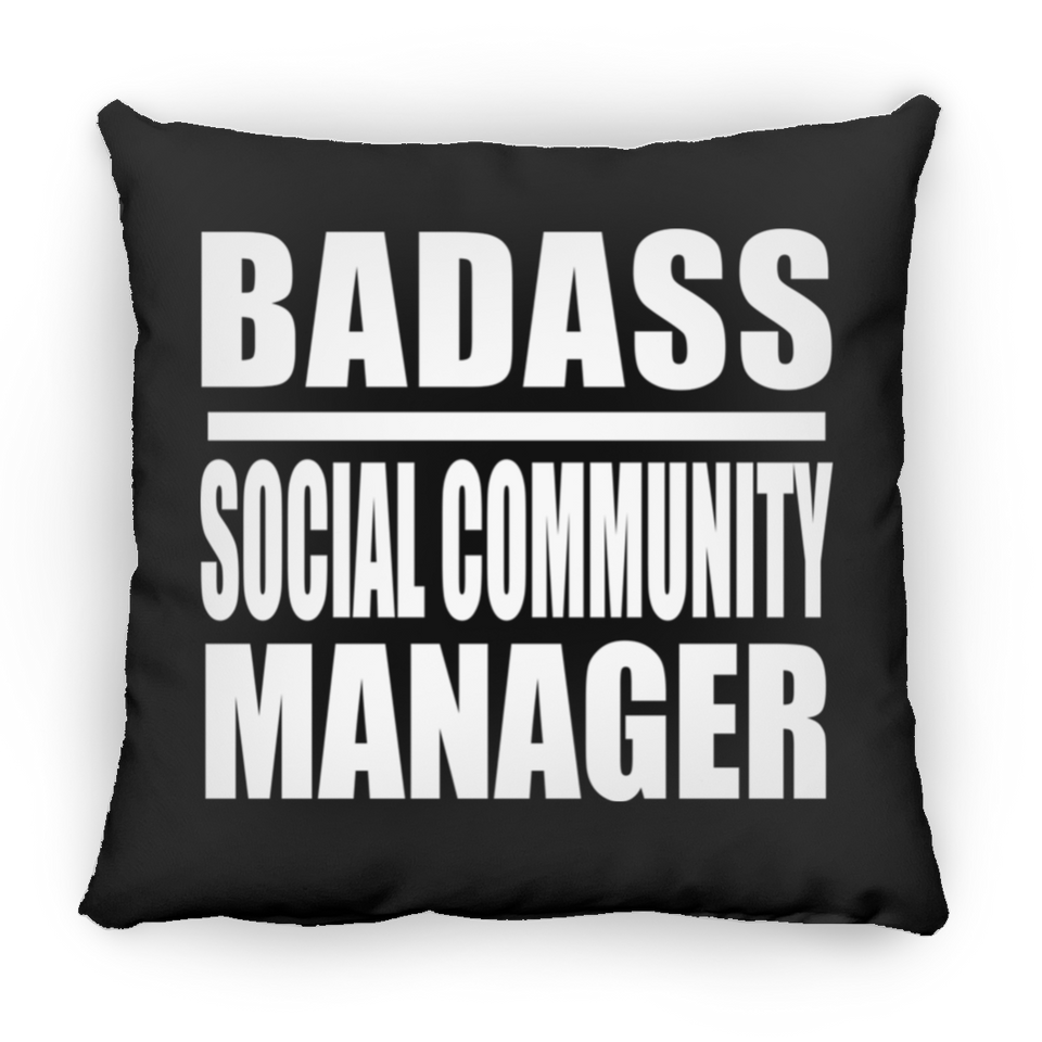 Badass Social Community Manager - Throw Pillow Black