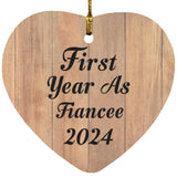First Year As Fiancee 2024 - Heart Ornament C