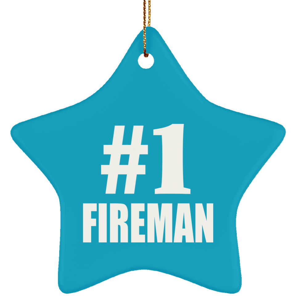 Number One #1 Fireman - Star Ornament