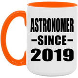 Astronomer Since 2019 - 15oz Accent Mug Orange